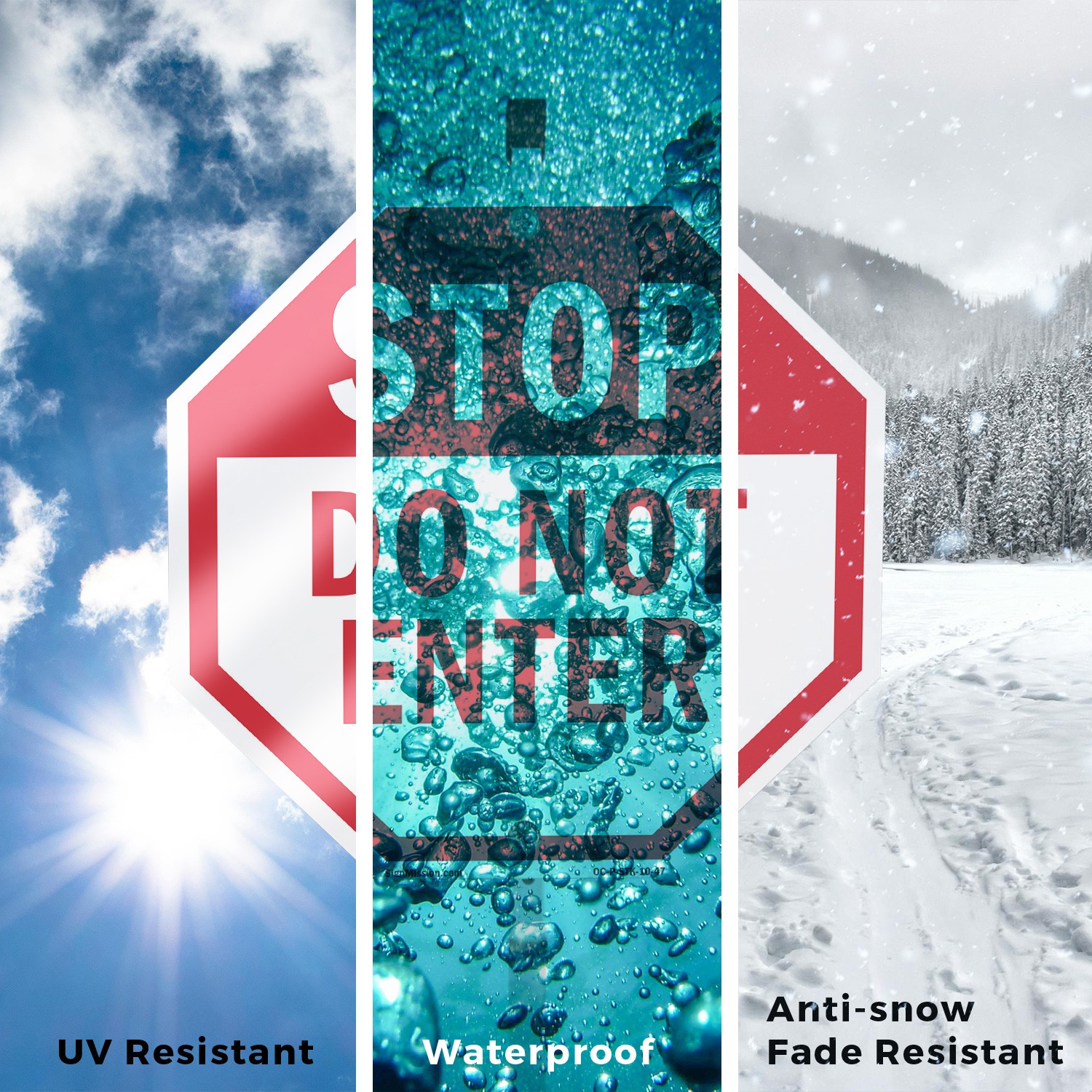 Stop Do Not Enter Octagon Sign With Stake Weather Resistant UV Protected