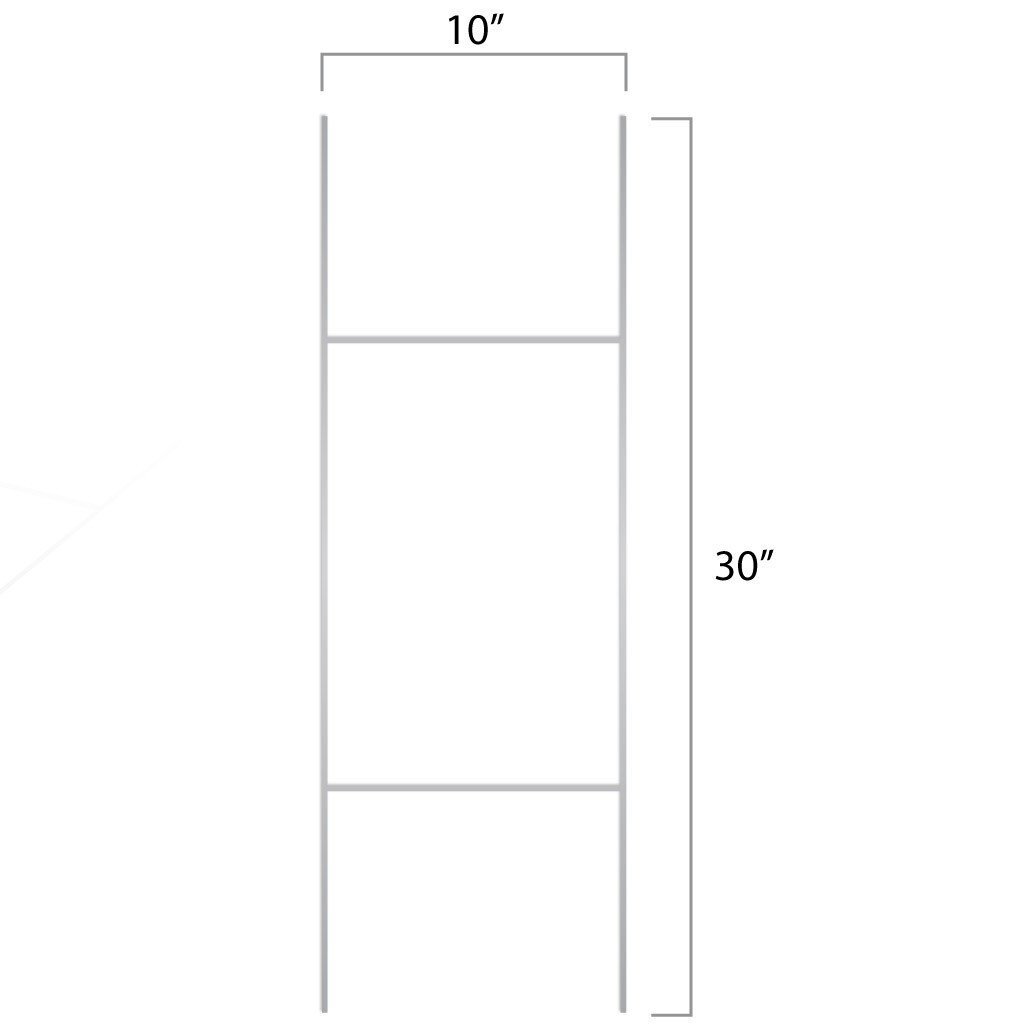 10&Prime;X30&Prime; H Frame Yard Sign Stakes, • 9 gauge steel wire ZINC plated H frames.