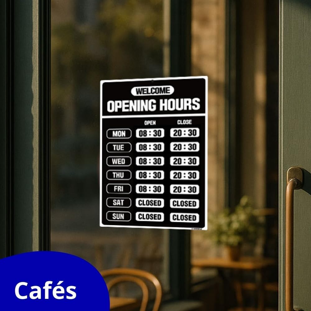 Weatherproof Colorful Business Hours Sign – Customizable & Durable 7.9&Prime; x 11.9&Prime;