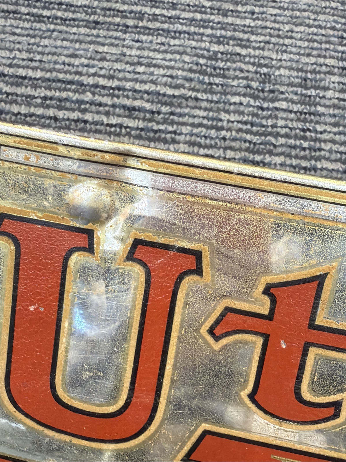 Vintage Advertisement Hanging Sign Display Utica Trousers New York NY Trade Mark