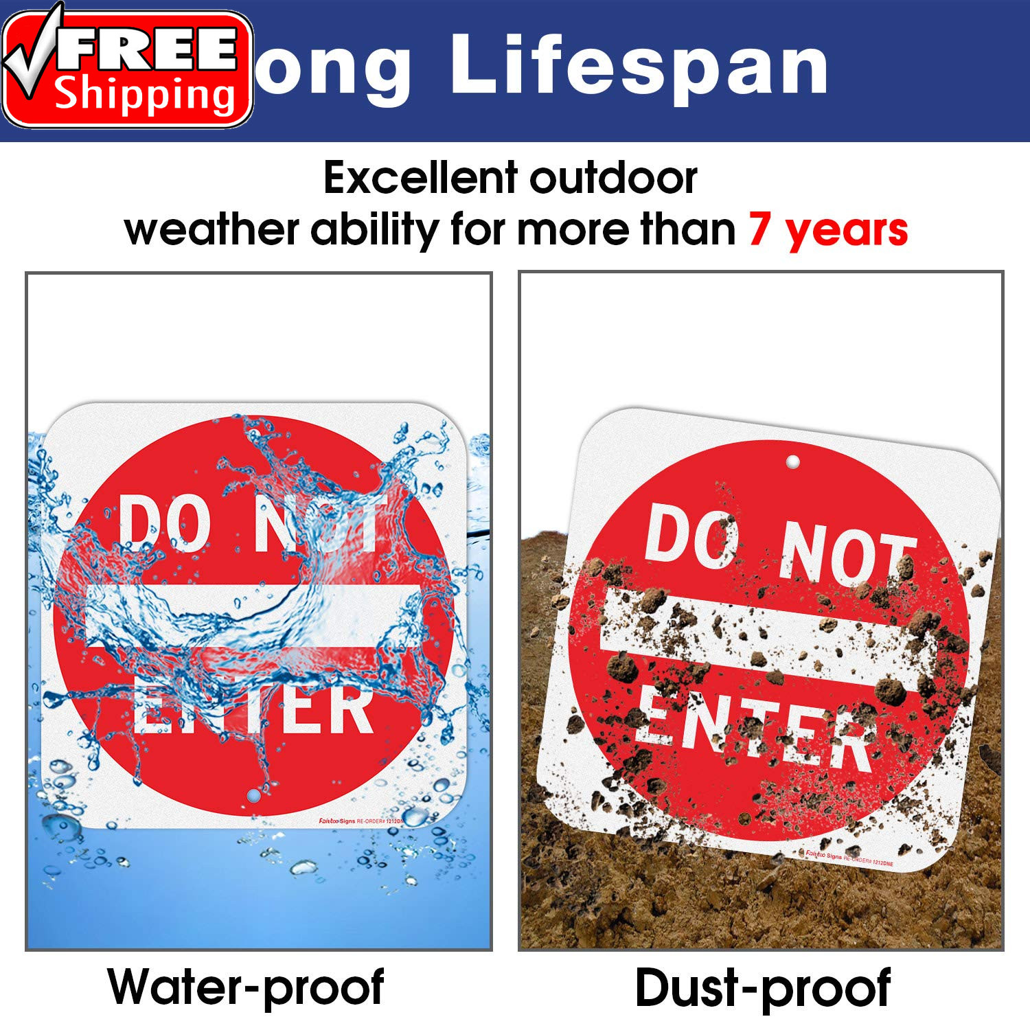 Do Not Enter Sign,12X12 Inch Square .040 Aluminum,Reflective Rust Free Metal Sig