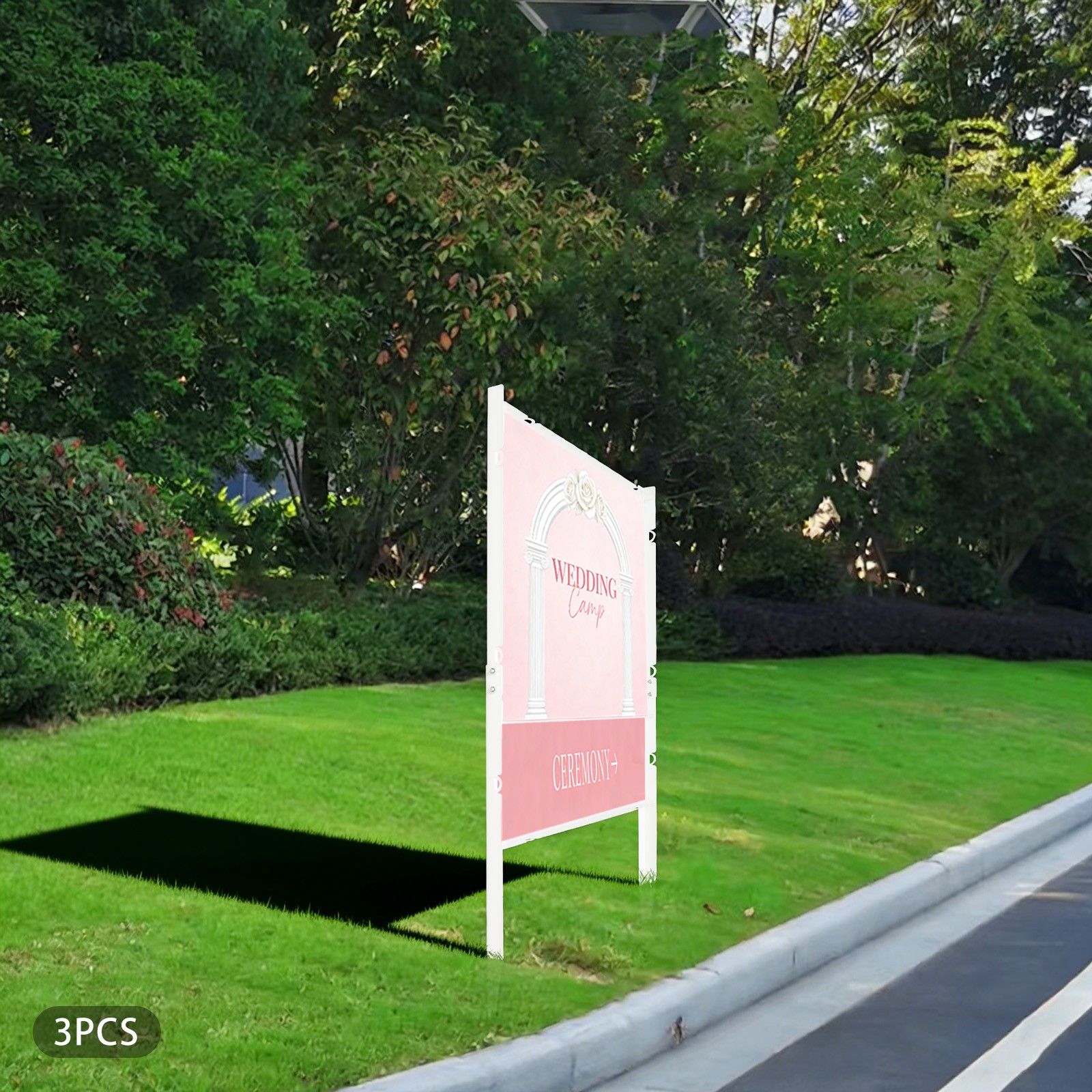 3 Pcs Yard Sign Frame Dual Panel Heavy Duty Outdoor Real Estate Display Stand