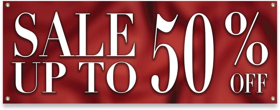 Sale Up to 50% Off | 18&Prime; X 48&Prime; Banner | Heavy Duty 13oz. Outdoor Vinyl GROMMETS