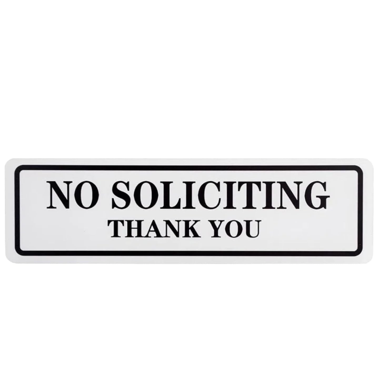 No Soliciting Sign 2.4×8.26 Inch Weatherproof UV Resistant for Door Home Office