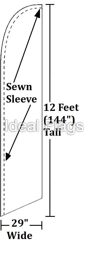 SOLID YELLOW WINDLESS FEATHER FLAG Swooper Flutter Bow Banner Advertising Sign