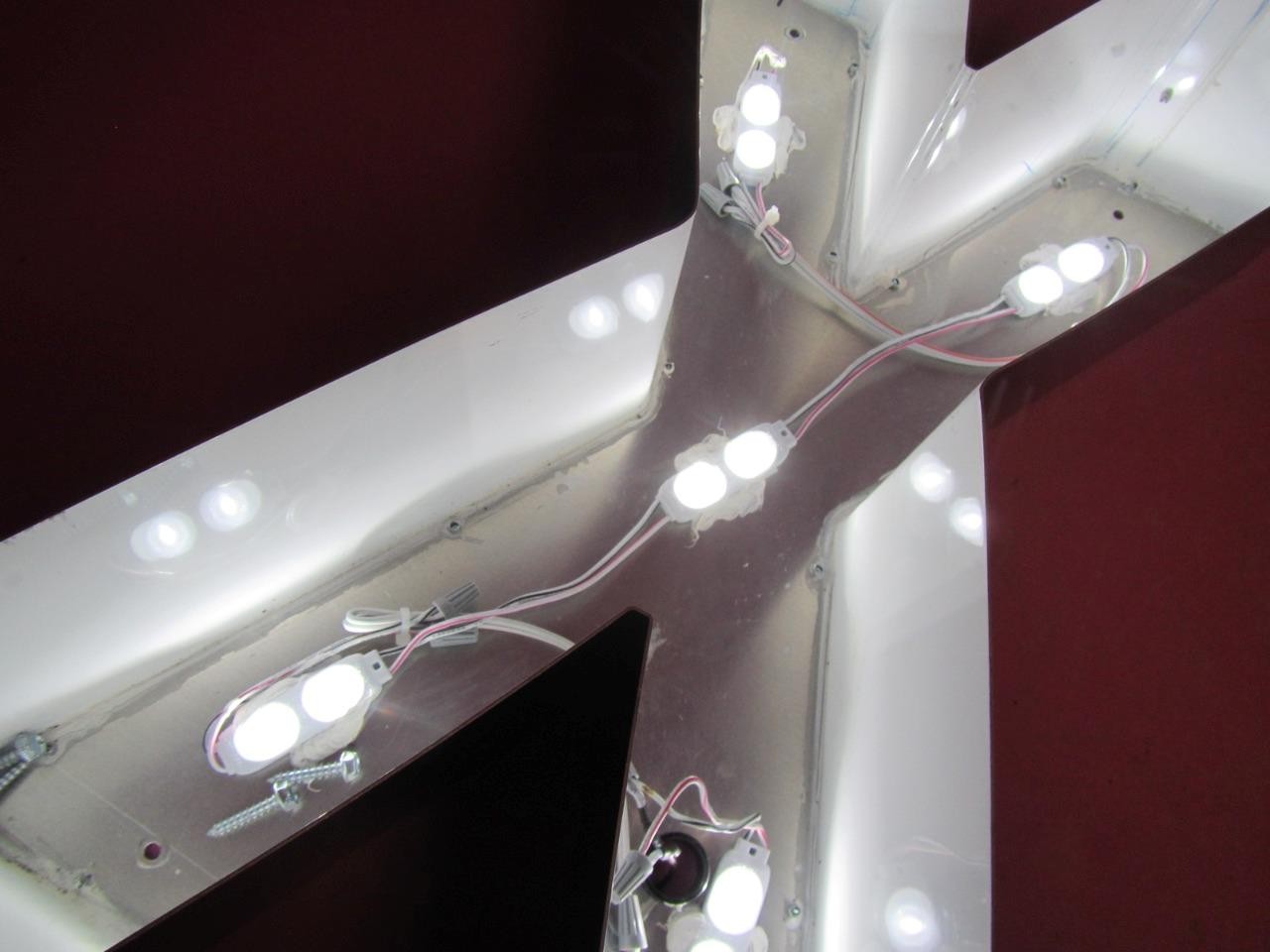 « X » Front Lit 12&Prime; x 18&Prime; Channel Letter Sign 12V White LED Mesh Acrylic Front