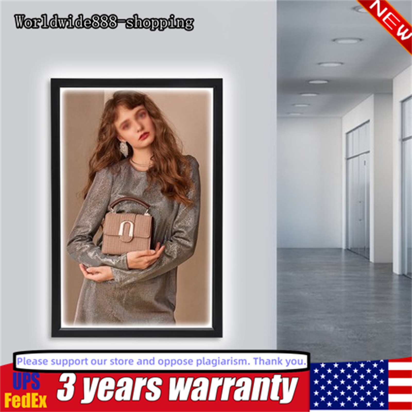 LED Light Box Movie Poster Display 24×36&Prime; Advertising Frame Store Wall Mount