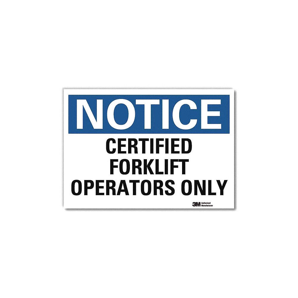 LYLE U5-1091-RD_7X5 Notice Sign,5 in x 7 in,Rflct Sheeting 34JJ36