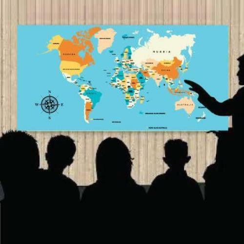 World Map 4&rsquo;x8&prime; Foldable Corrugated Plastic Sign FREE SHIPPING