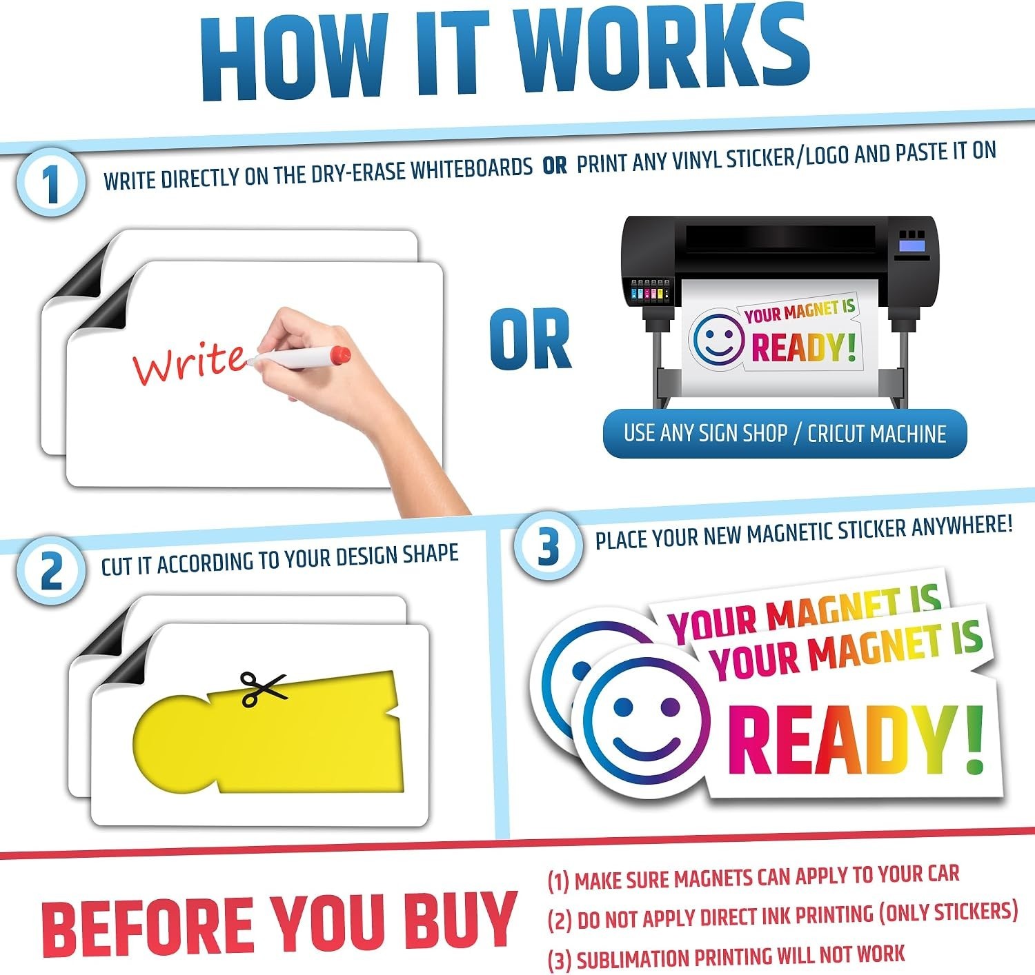 Magnetic Car Signs Blank – Will Never Fly Off Your Vehicle/Truck Door Upgrade…