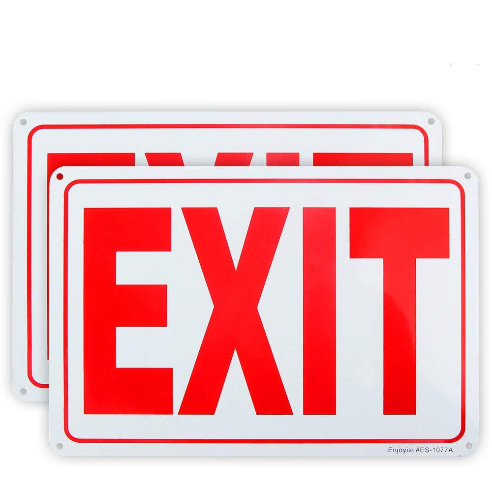 2-Pack Exit Sign 10&Prime;x 7&Prime; .04&Prime; Aluminum Reflective Sign Rust Free Aluminum-UV …