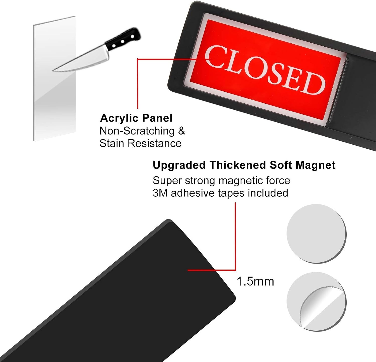Stylish Open/Closed Sliding Door Sign for Businesses