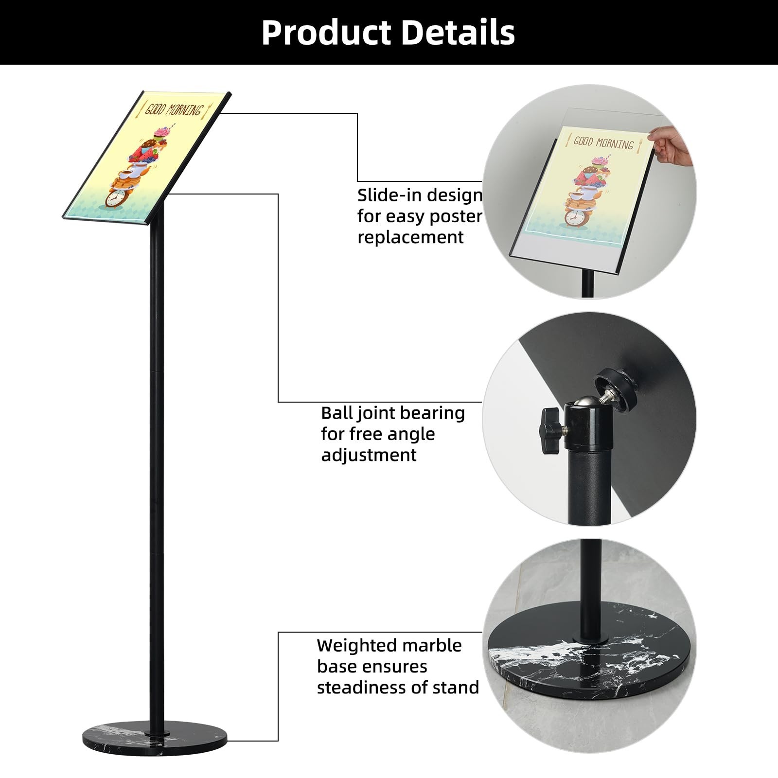 Heavy Duty Sign Stand, Floor Poster Board Stand, Adjustable Metal Sign Holder…