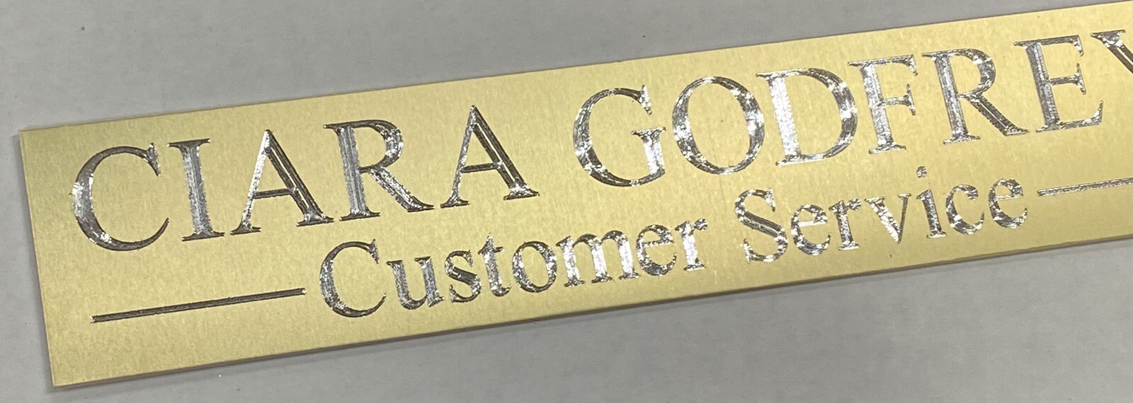 Engraved 8×2 Custom Name Plate Office Wall Door Desk Gold Metal Sign Plaque