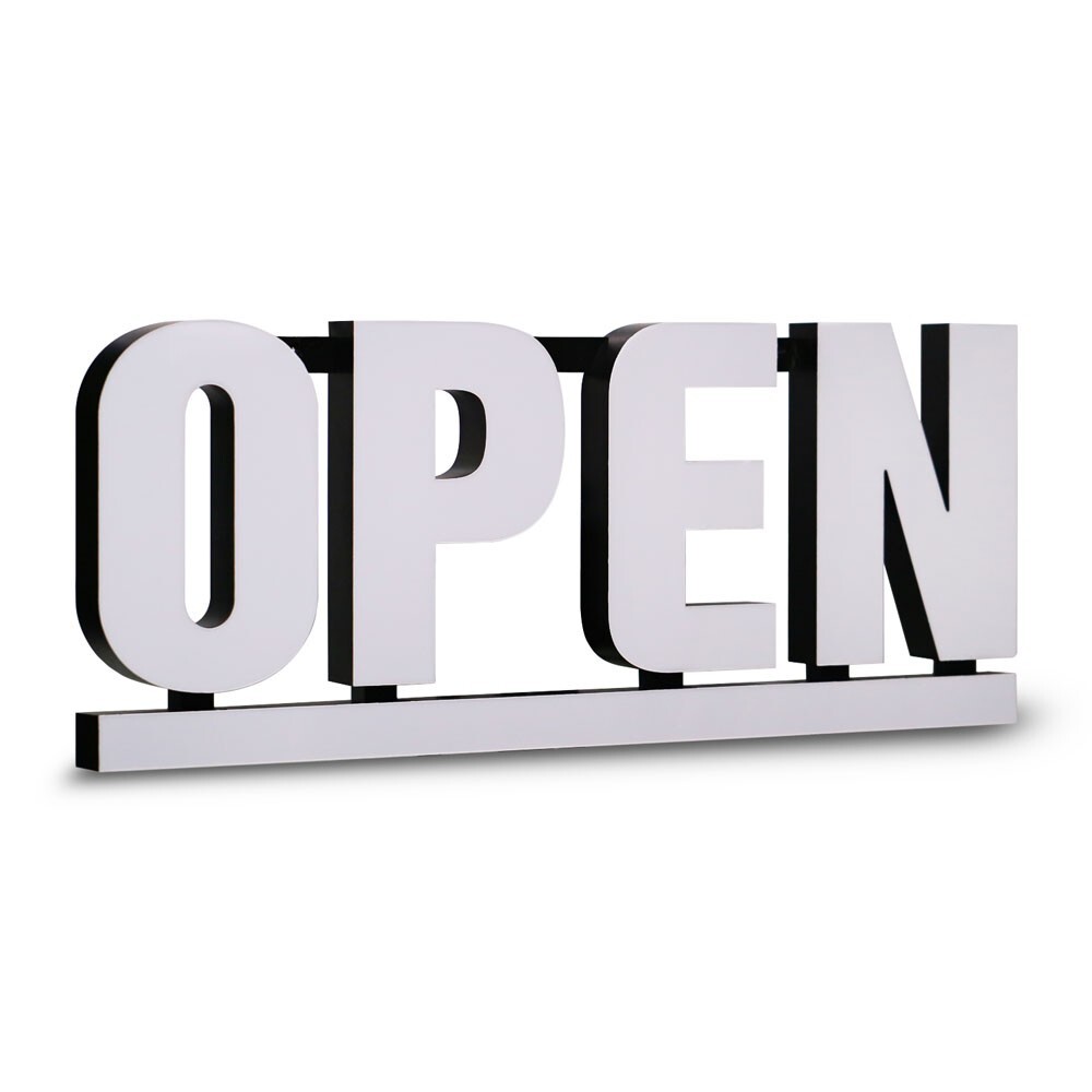 LED Open Sign RGB Underline 30×12 Bright White Frosted Lens Advertising Retail
