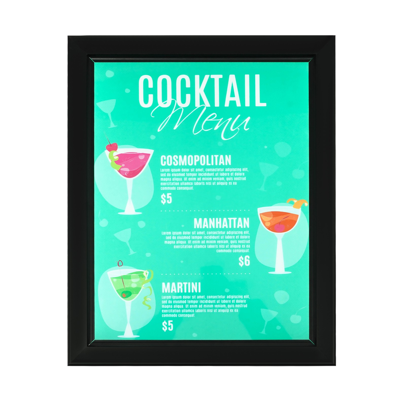 LED Light Box Movie Poster Frame Display Advertising Picture Black Frame