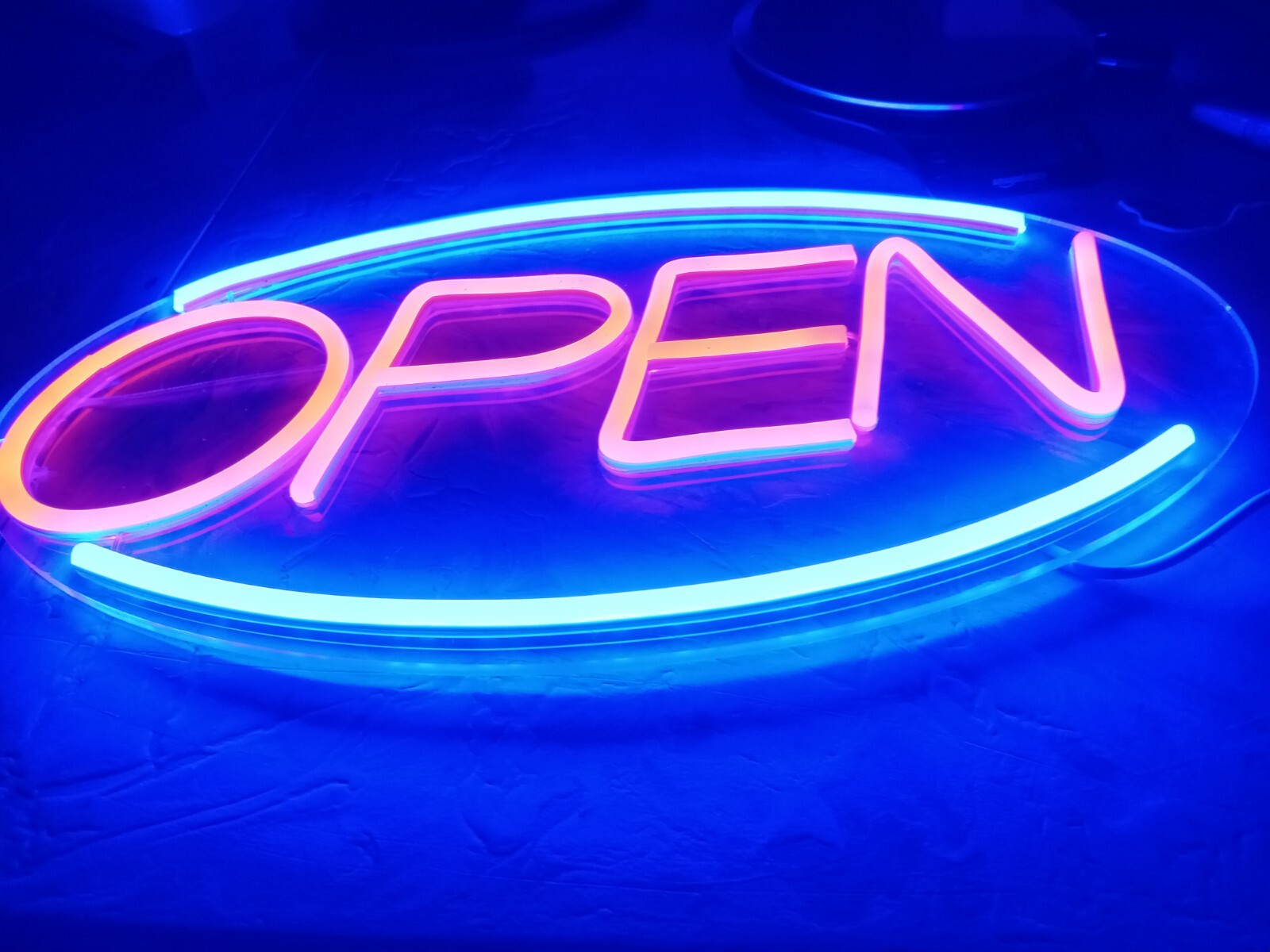 Neon Open Sign for Business Damage But Works Approx Size 16.5 × 9&Prime;