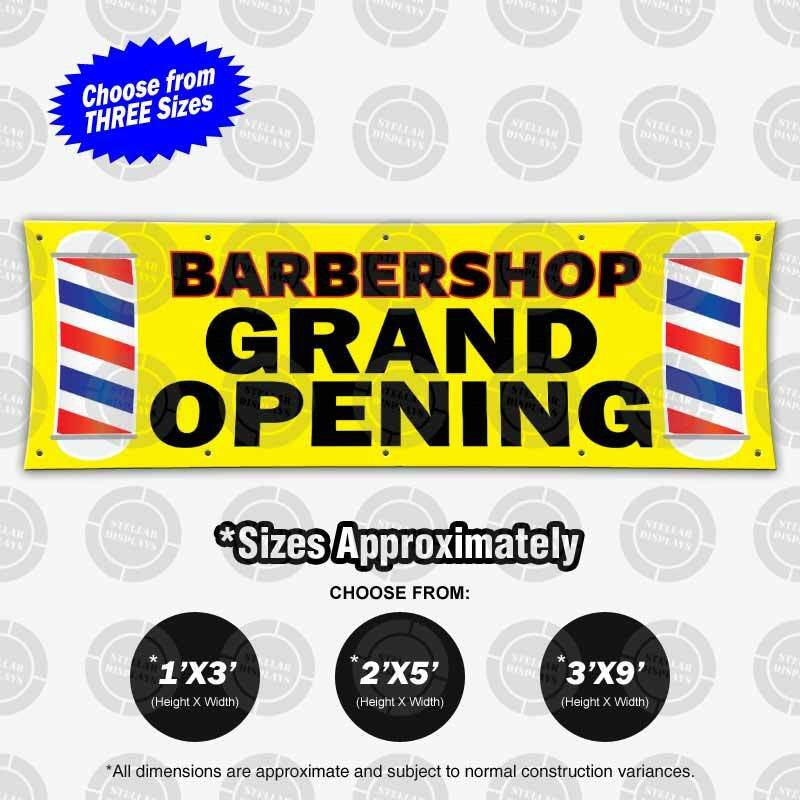 BARBERSHOP Grand Opening Banner Display Barber Pole Sign Poster Bright Print