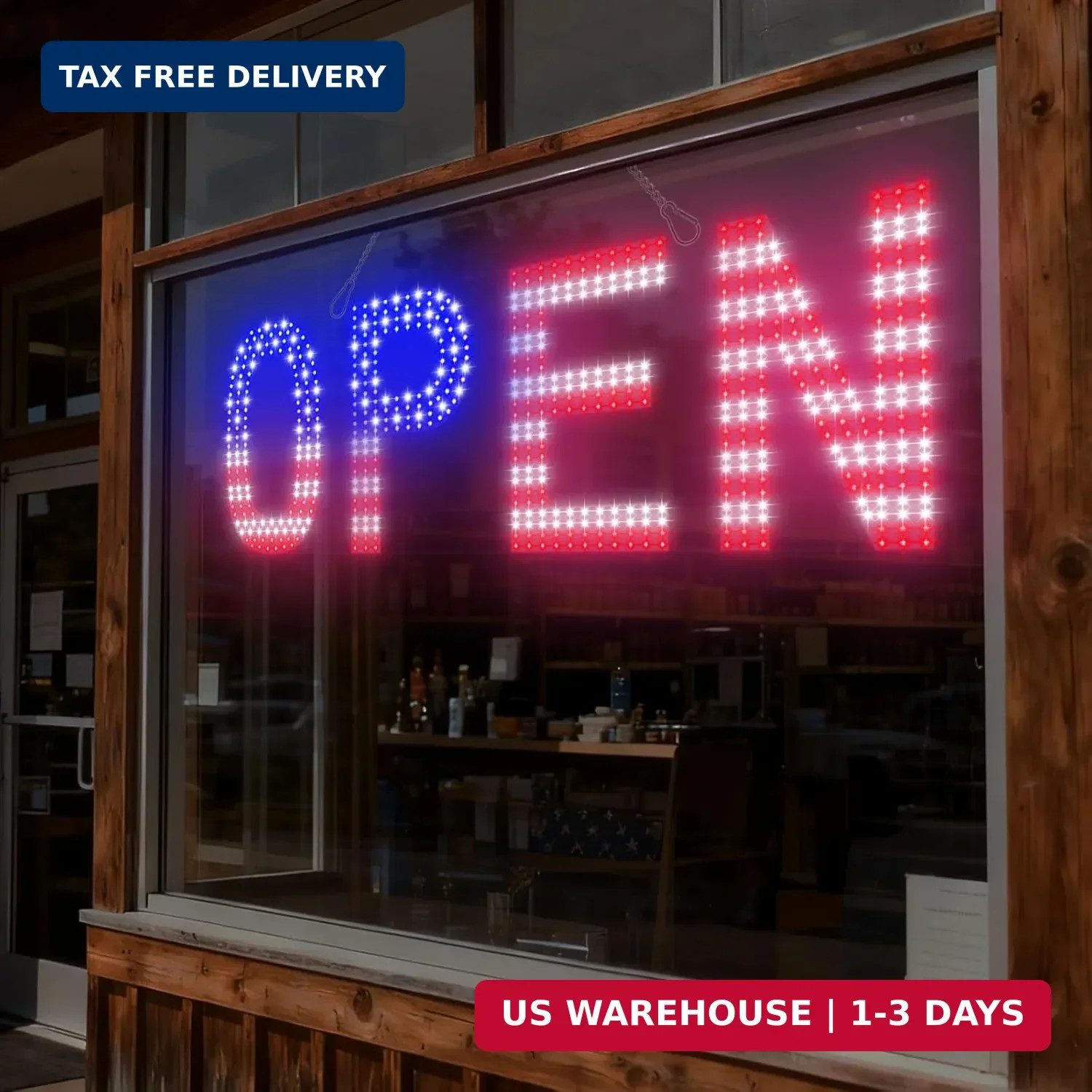 LED Open Signs for Business, exTopGoal 30&Prime;x10&Prime; Large Bright Open Sign with Remot