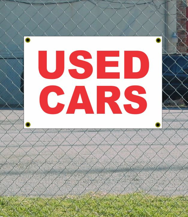 2×3 USED CARS Red & White Banner Sign NEW Discount Size & Price FREE SHIP