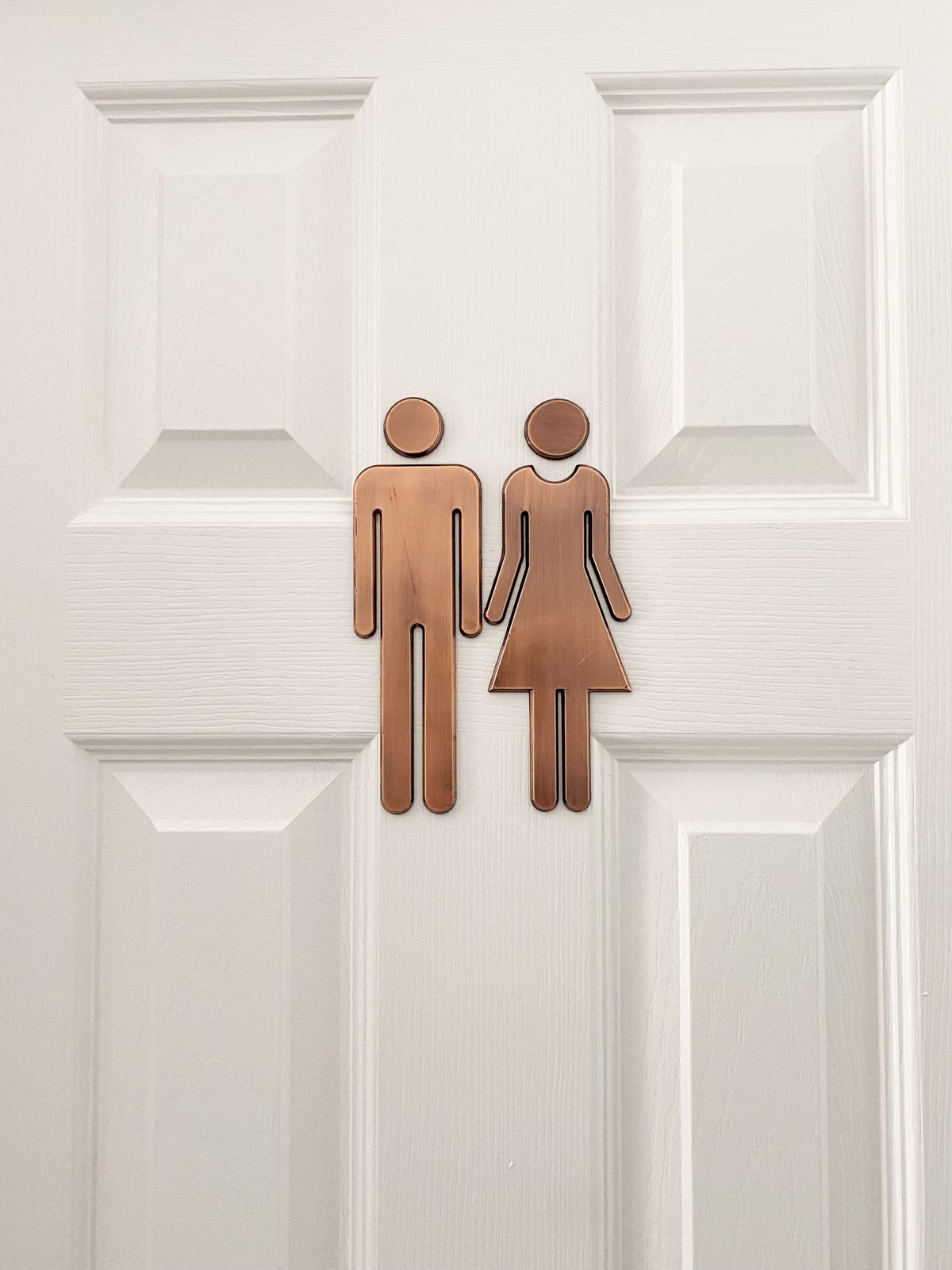 Premium Bathroom Sign Acrylic Men&rsquo;s Women&rsquo;s Toilet Sign Bronze 7.8 Inch