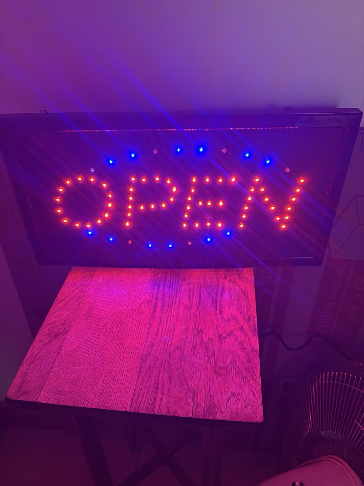 Latest 2017 Ulta Bright Animated LED Neon Light Open Sign Running Blue LED 730