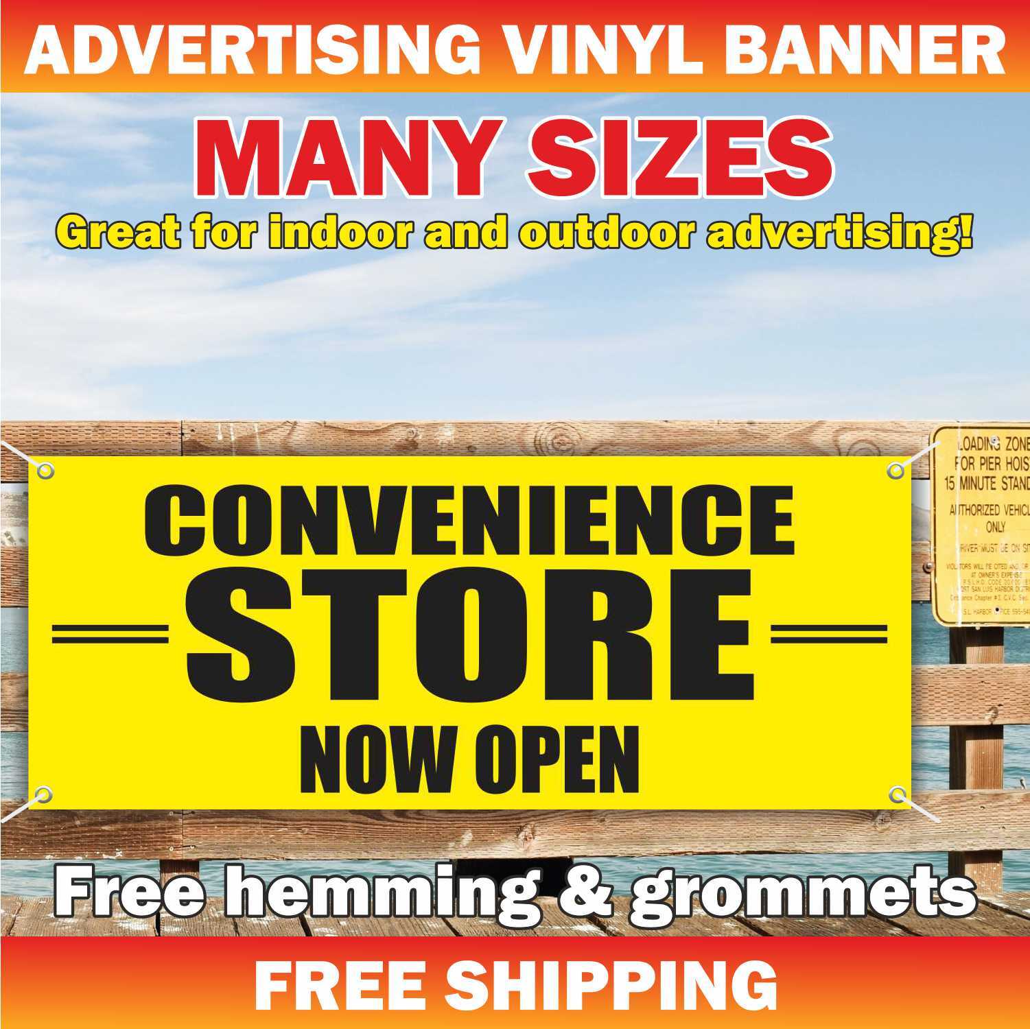 CONVENIENCE STORE NOW OPEN Advertising Banner Vinyl Mesh Sign market shop