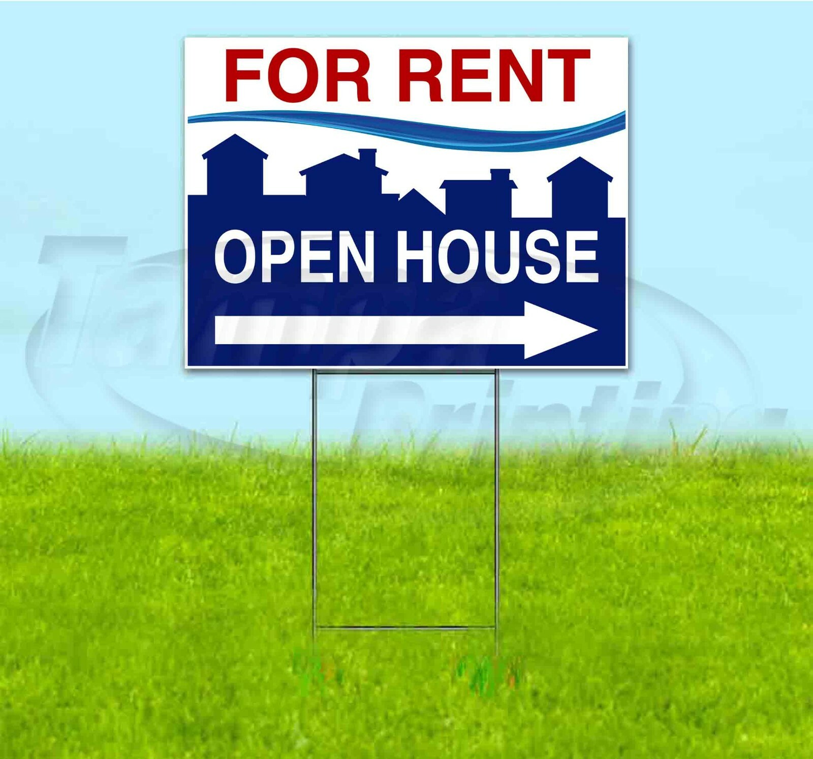 FOR SALE OPEN HOUSE ARROW 18×24 Yard Sign WITH STAKE Corrugated Bandit REALTY