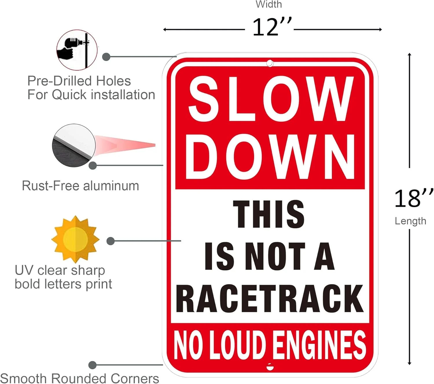 2Pack Slow Down Sign, 18&Prime;x12&Prime; Speed Bumps Ahead safety Signs, Rust Free Reflecti