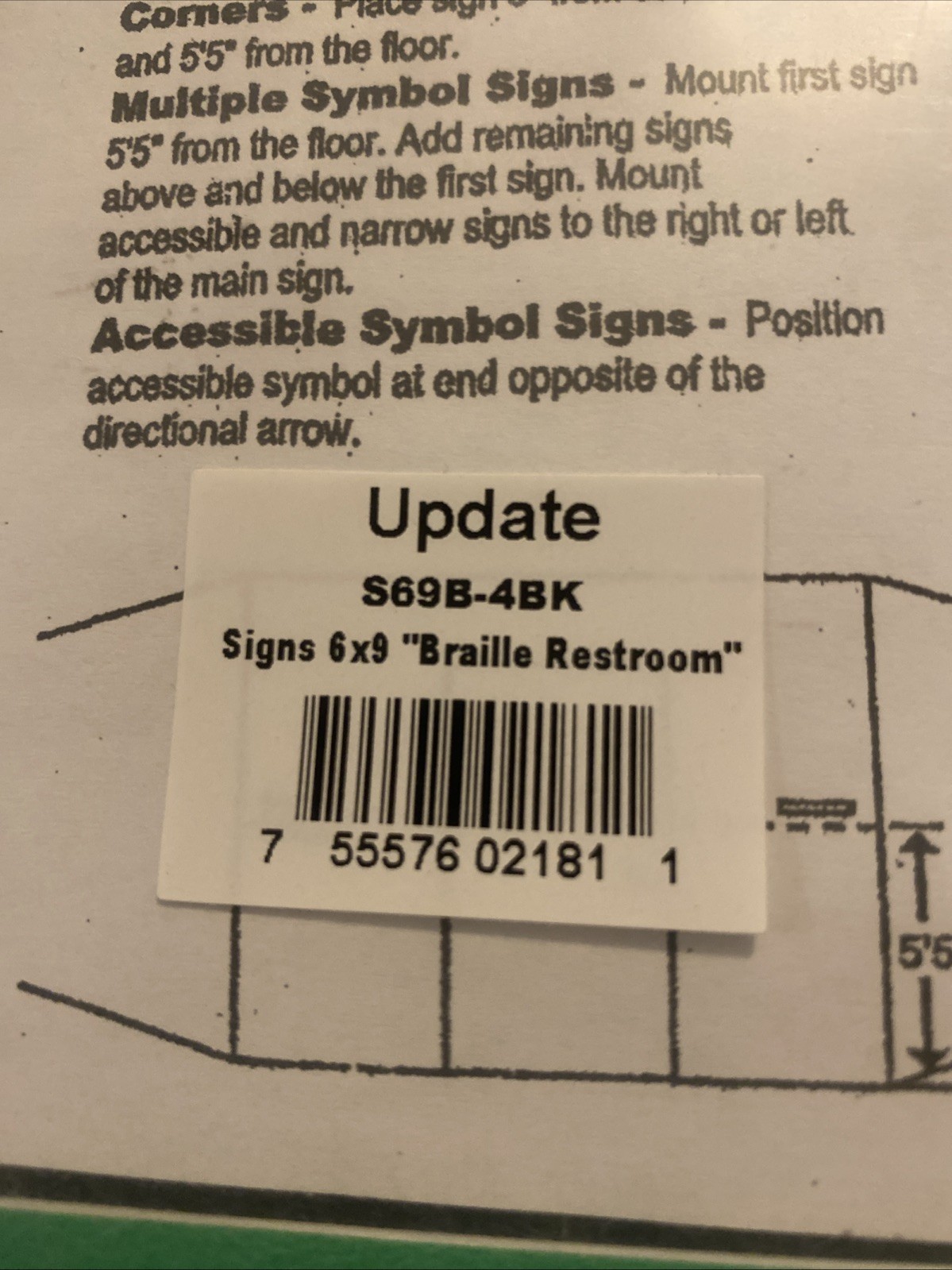 Mens/Womens bathroom sign 9×6 With Braille (S17)￼