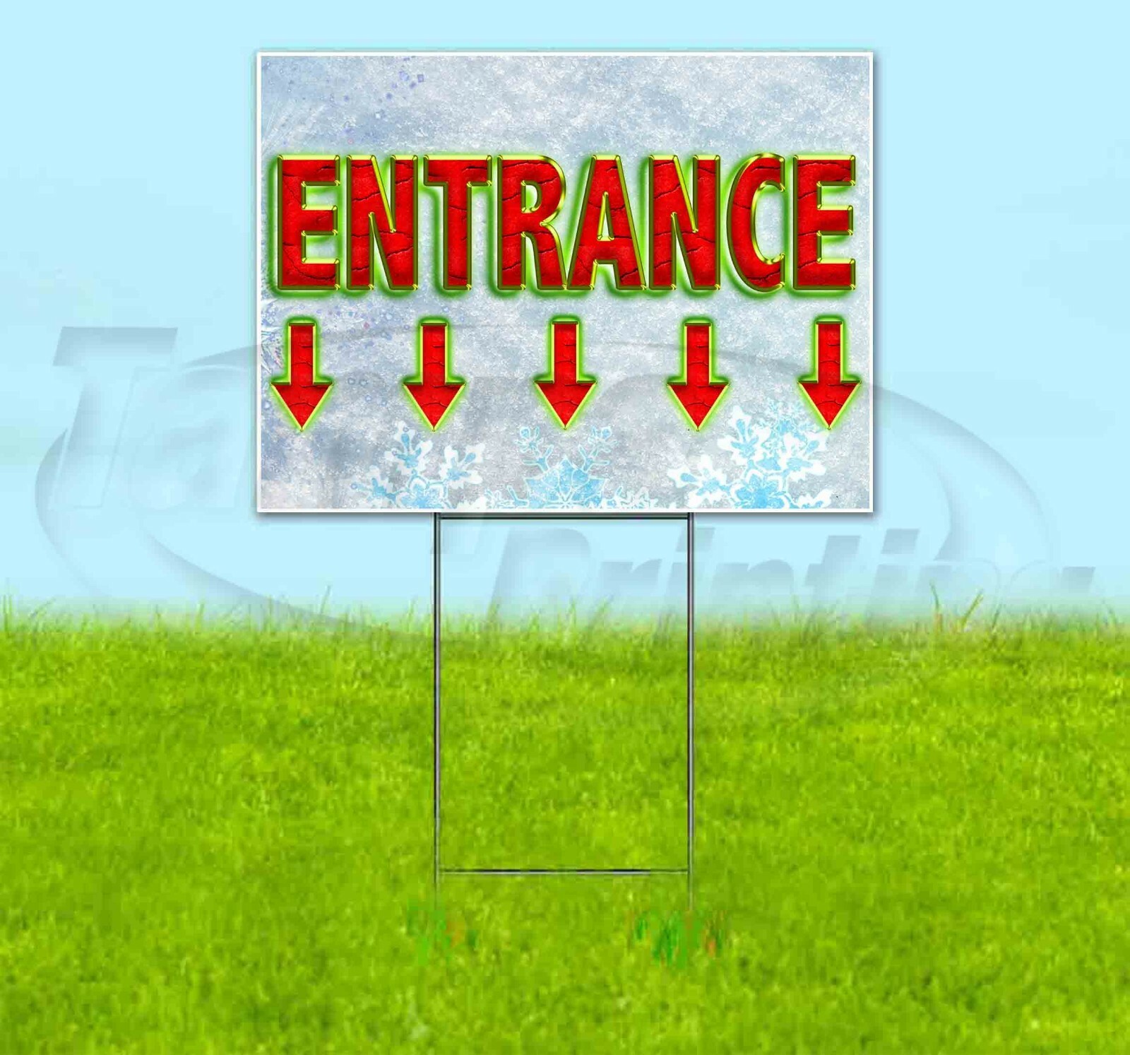 ENTRANCE ARROW 18×24 Yard Sign Corrugated Plastic Bandit Lawn Business CHRISTMAS