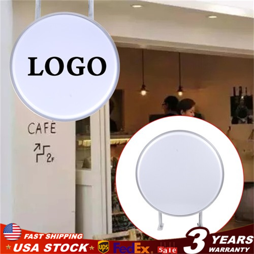 20&Prime; LED Double Sided Round Light Box Outdoor Sign Advertising Projecting Light