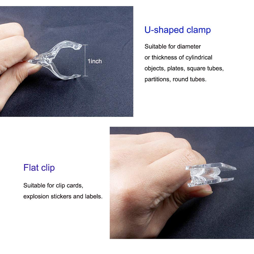 Mlici 16 Pieces Clear Sign Clips, Plastic Merchandise 16