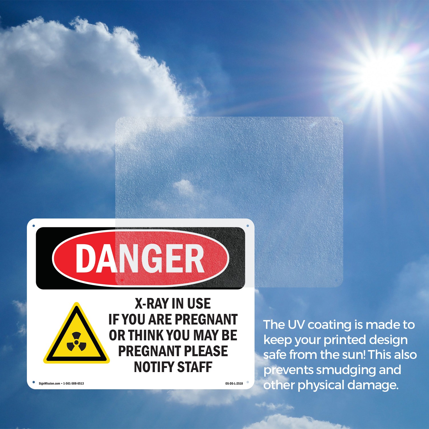 X-Ray In Use If You Are Pregnant OSHA Danger Sign Metal, Decal – 5 or 10 Pack