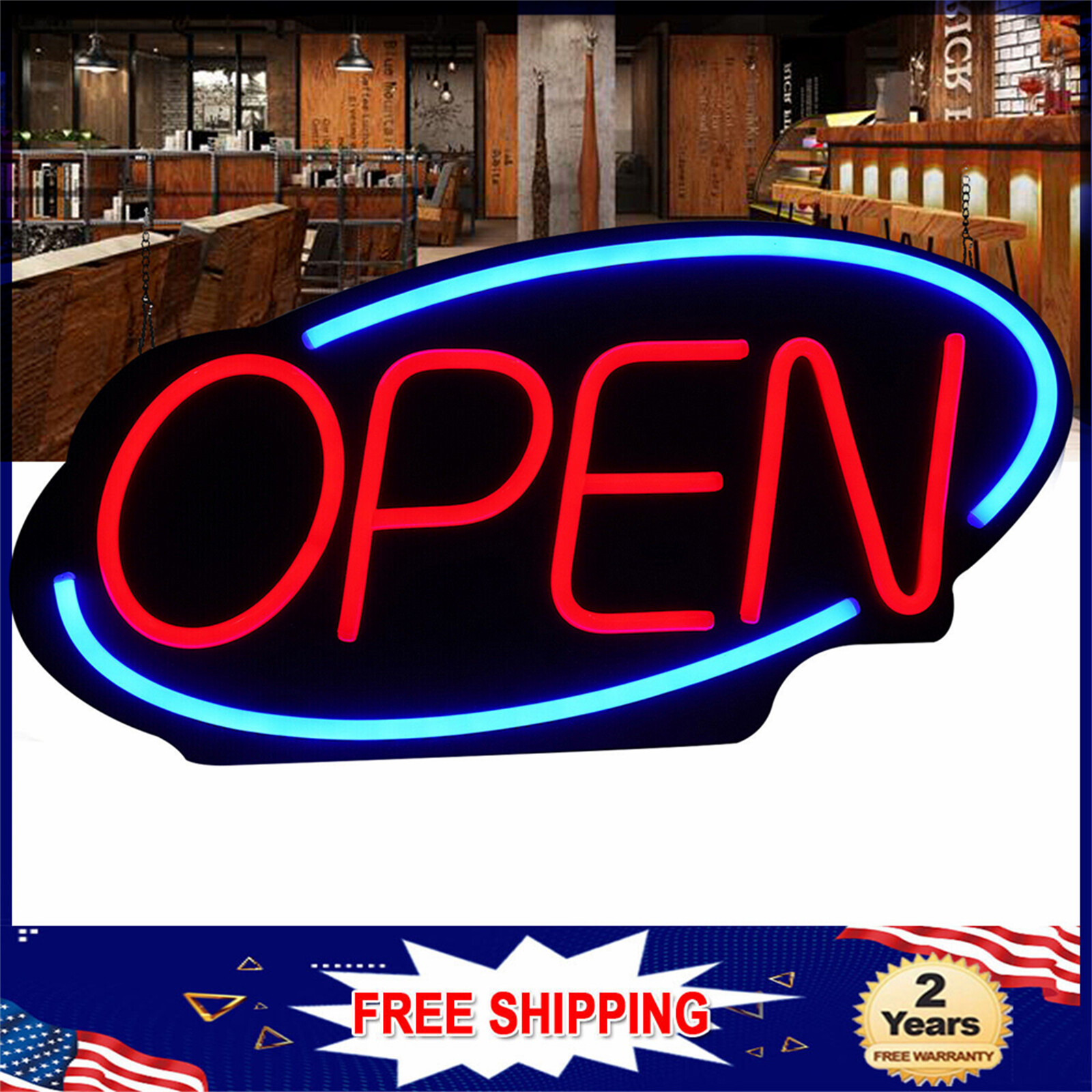 Large LED Open Sign Neon Light Bright for Restaurant Bar Pub Shop Store Business