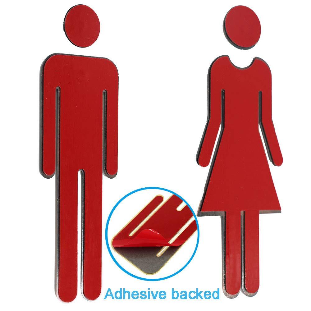 Premium Bathroom Sign Acrylic Men&rsquo;s Women&rsquo;s Toilet Sign Bronze 7.8 Inch