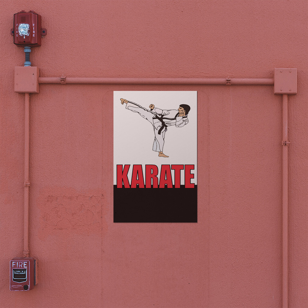 Door Decals Vertical Vinyl Stickers Multiple Sizes Karate Business Advertisement