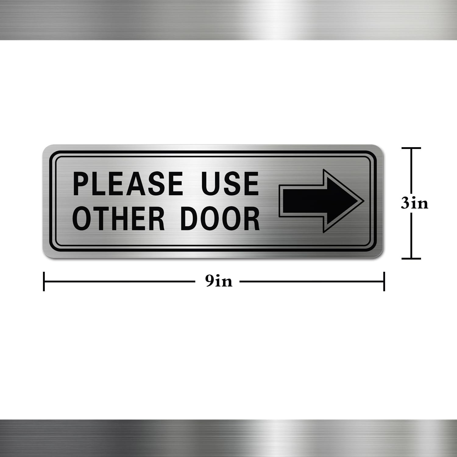 Metal Stainless Steel Please Use Other Door SignLeft Right ArrowWith Self Adh…