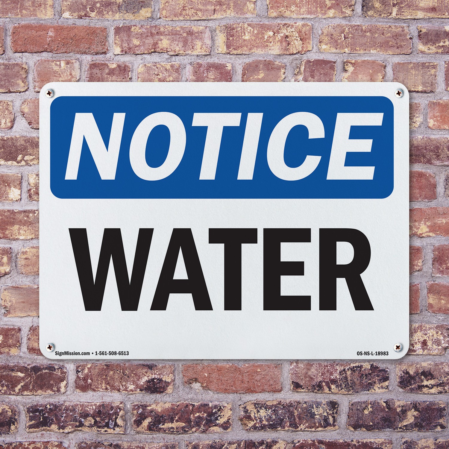 Water OSHA Notice Sign Metal, Plastic, Or Decal – 5 or 10 Pack