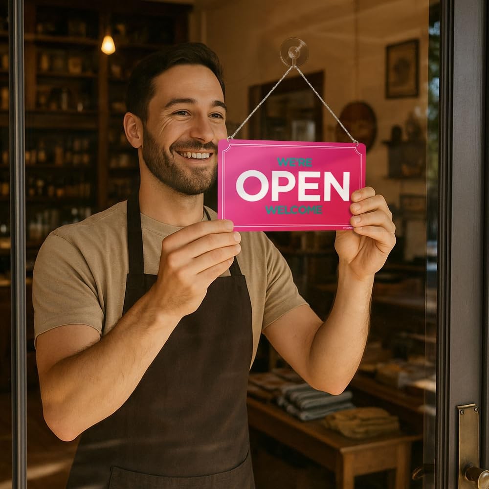 Open Closed Sign for Business – Acrylic, Double Sided, 9.8 x 5.9 in (01. Red …