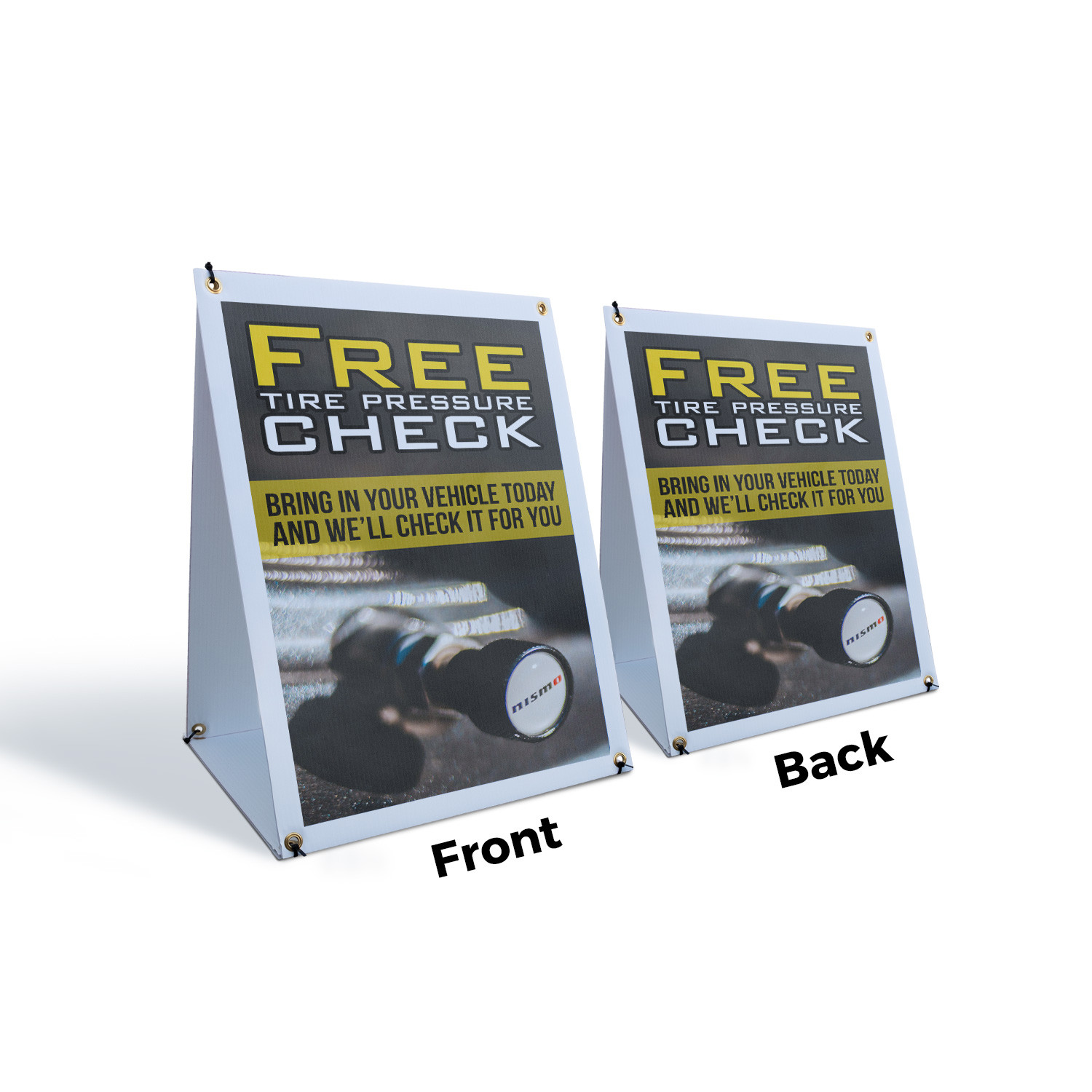 Free Tire Pressure Check A-Frame Sidewalk Sign Auto Shop Safety Inspection