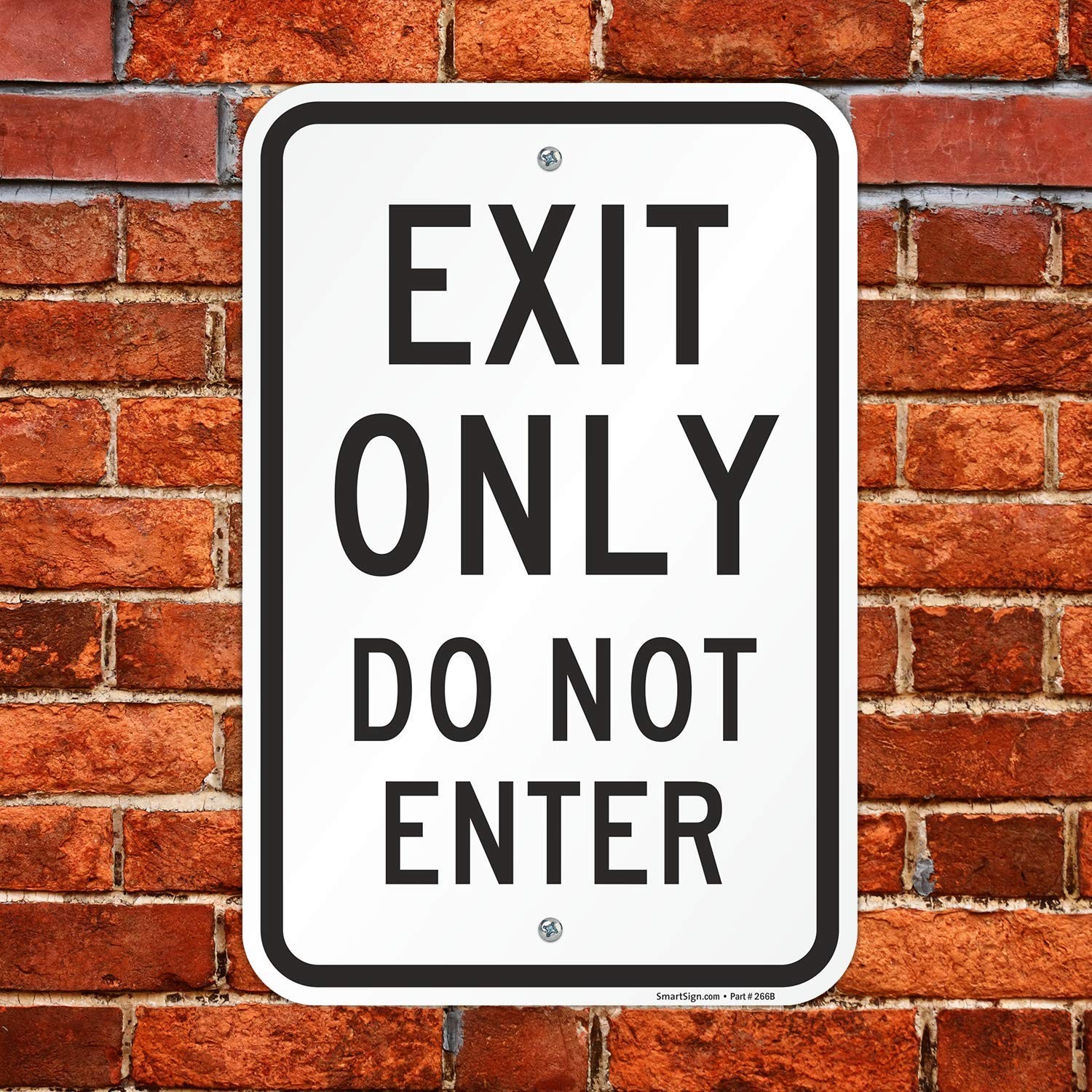 Exit Only Do Not Enter Sign Aluminum Black On White Wall Panel 12×18 Inch K6612