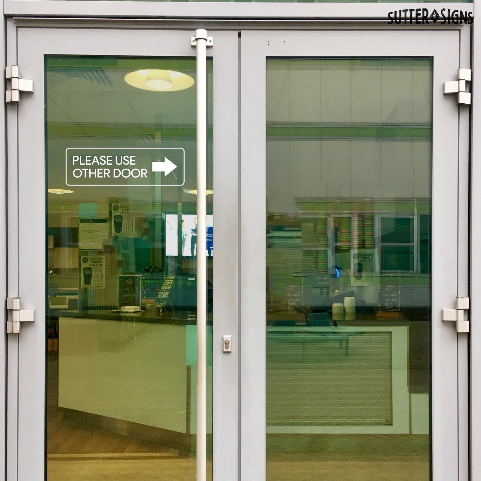 Please Use Other Door Stickers, Left and Right Arrow Decals, 12&Prime; x 4&Prime; Transpa…