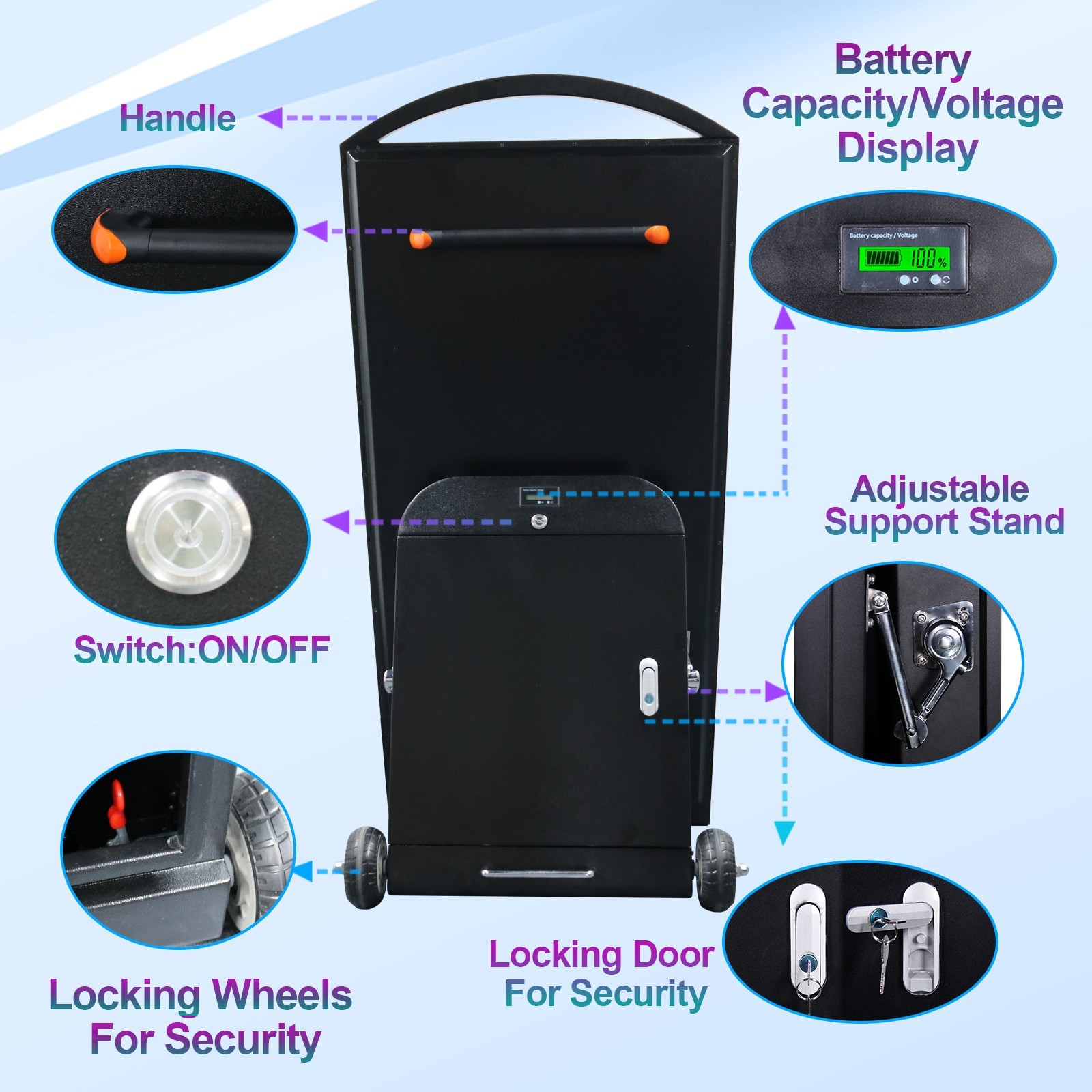 32&Prime; 2000Nits Rechargeable Digital Signage IP65 Waterproof Portable LCD Kiosk