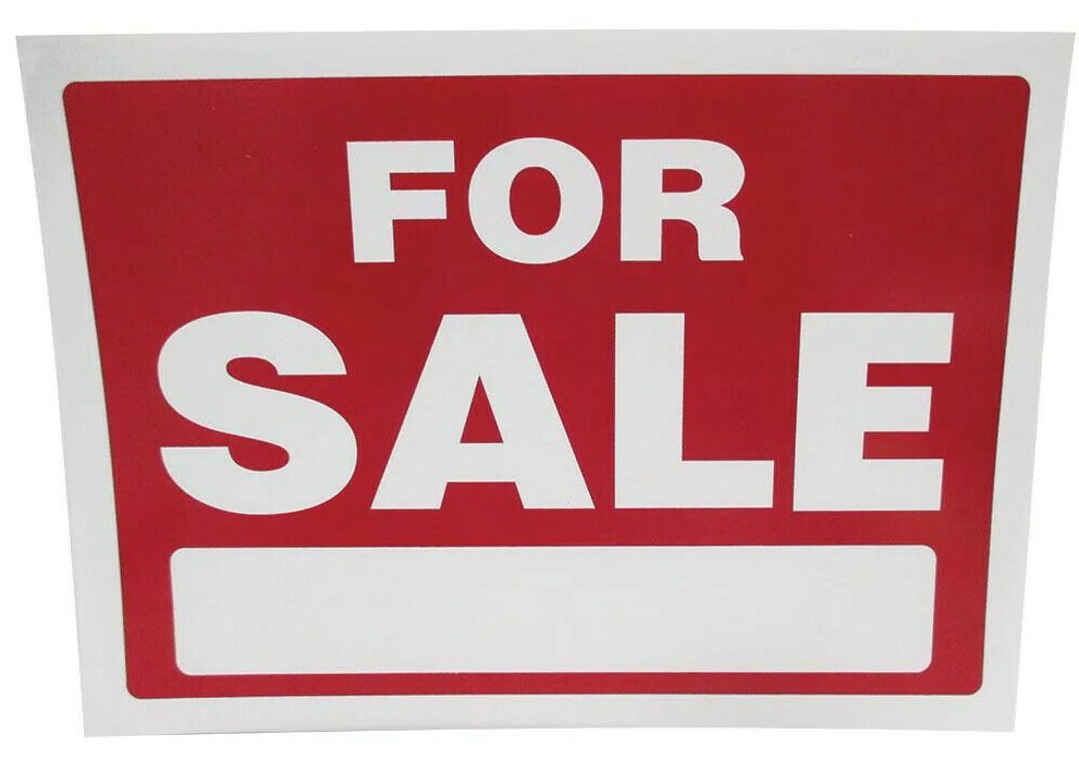 For Sale Sign 8 x 12 Inch – 2 Count, White and Red