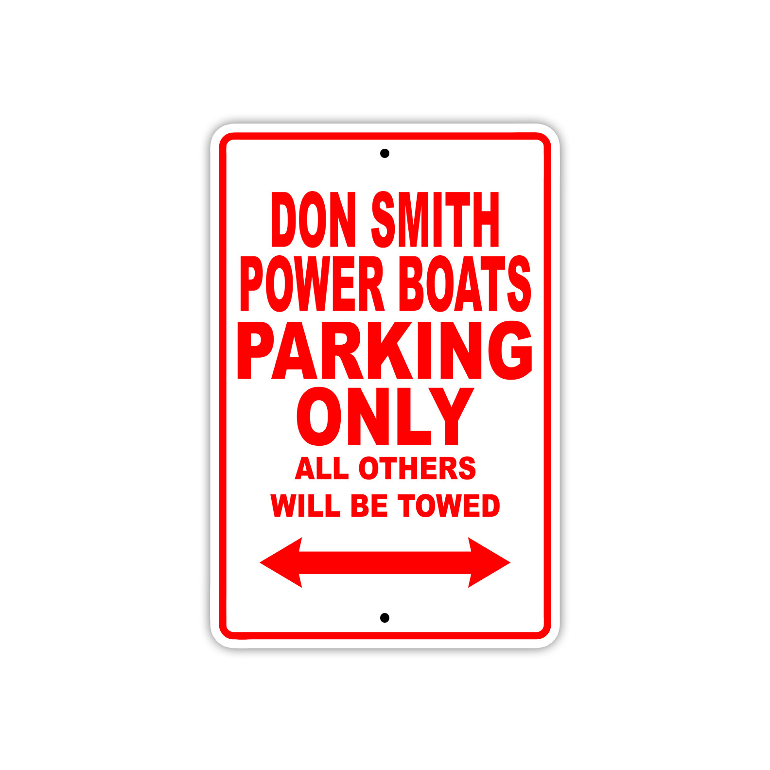 Don Smith Power Boats Parking Only Boat Ship Decor Novelty Aluminum Metal Sign