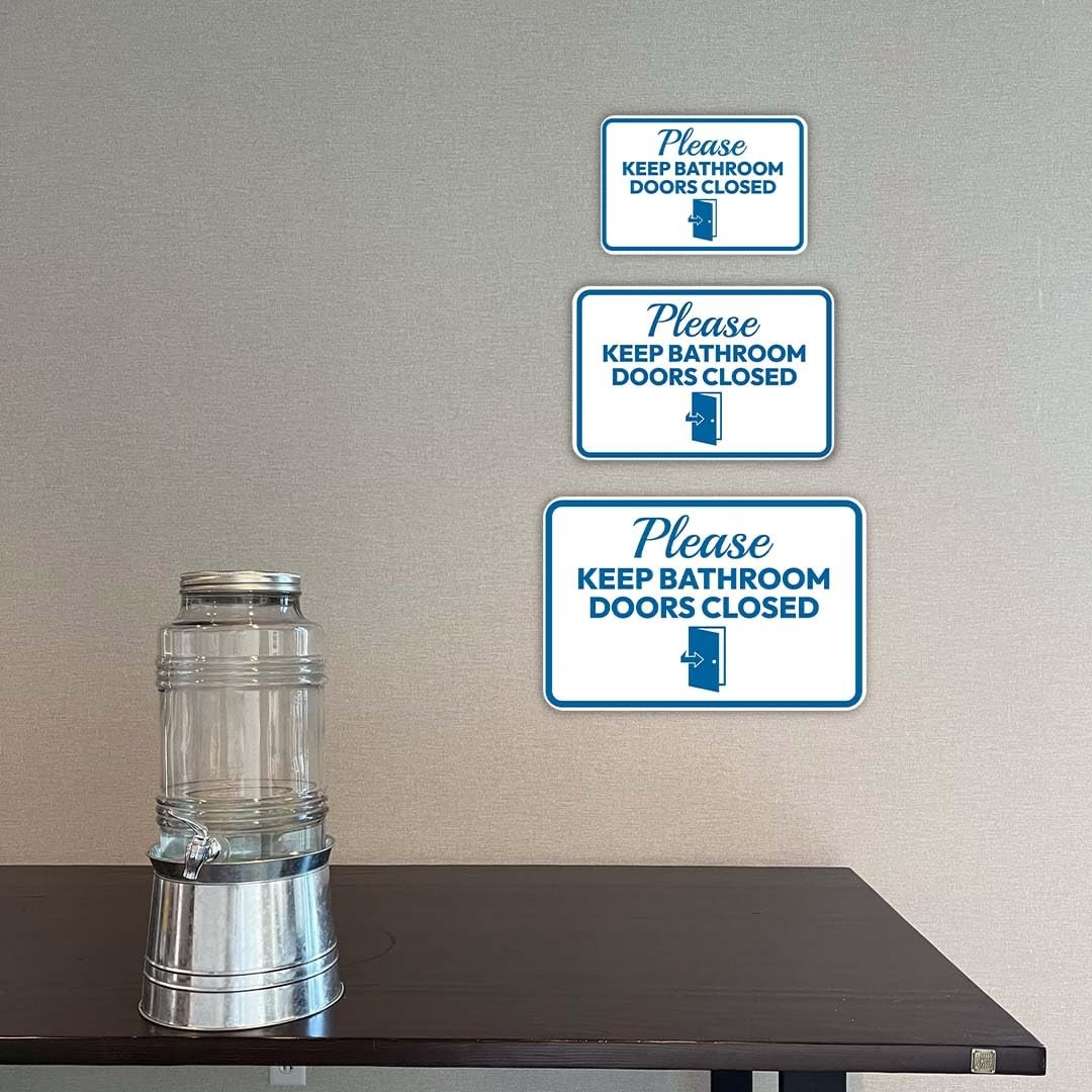 Classic Framed Plus Please Keep Bathroom Doors Closed Door or Wall Sign