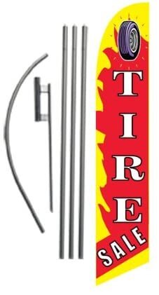 Tire Sale 15ft Feather Banner Swooper Flag Kit – INCLUDES 15FT POLE KIT…
