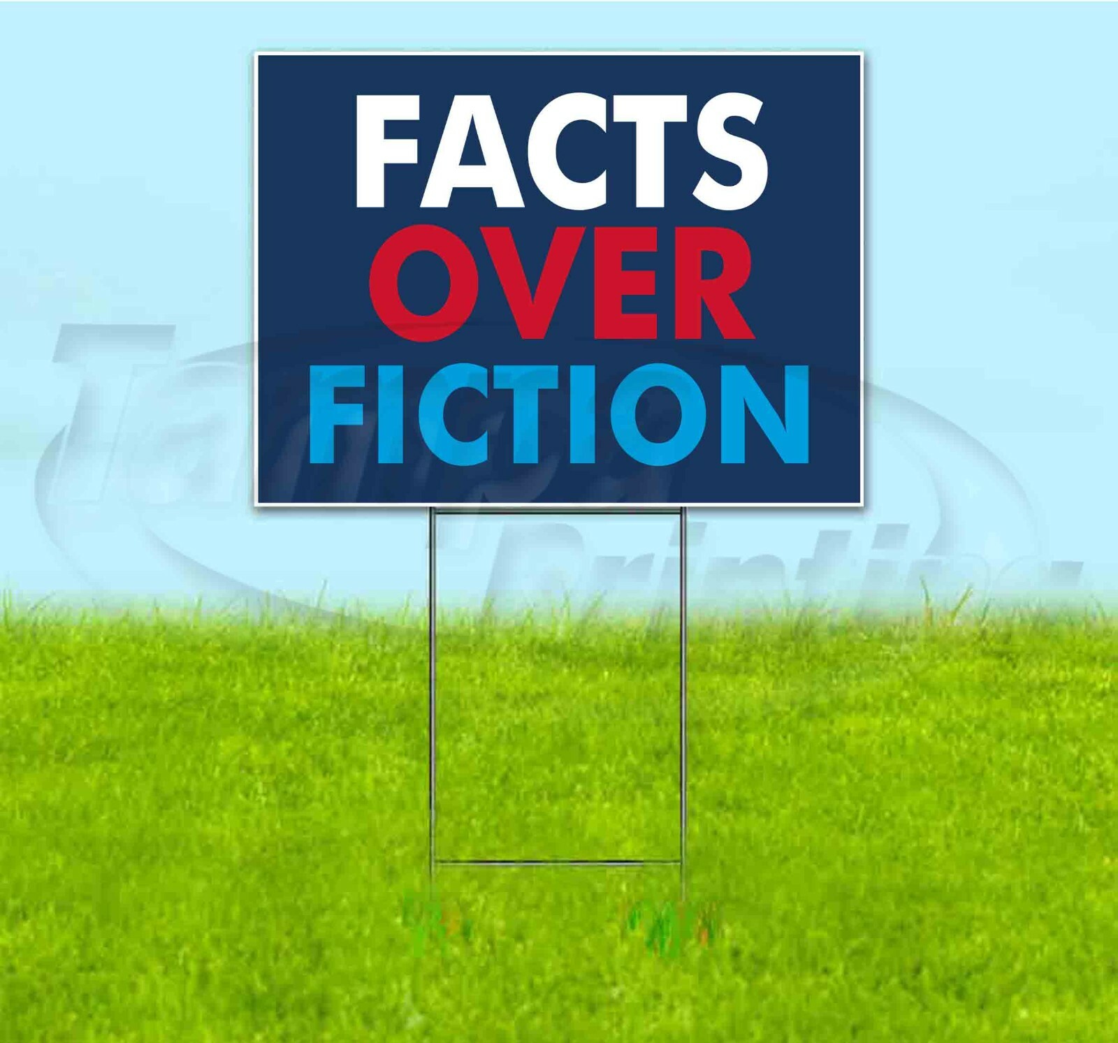 FACTS OVER FICTION 18×24 Yard Sign WITH STAKE Corrugated Bandit USA POLITICS
