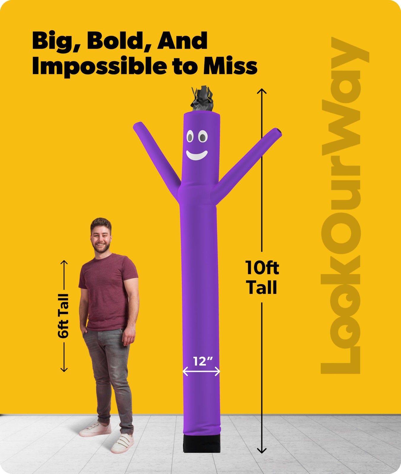 Lookourway Air Dancers Inflatable Tube Man Attachment – 10 Feet Tall Wacky